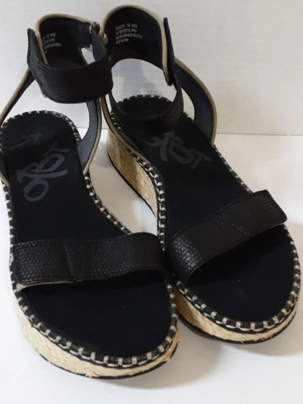 OTBT Reflector espadrilles Women's Black vacations beach casual office Y2K 11M